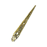 Maxbell Vintage Chinese Ancient Queen Women Hollow out Punk Antique Gold Claw Fingernail Ring Fancy Dress Props 12 cm - Aladdin Shoppers