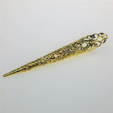Maxbell Vintage Chinese Ancient Queen Women Hollow out Punk Antique Gold Claw Fingernail Ring Fancy Dress Props 12 cm - Aladdin Shoppers