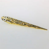 Maxbell Vintage Chinese Ancient Queen Women Hollow out Punk Antique Gold Claw Fingernail Ring Fancy Dress Props 12 cm - Aladdin Shoppers