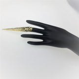 Maxbell Vintage Chinese Ancient Queen Women Hollow out Punk Antique Gold Claw Fingernail Ring Fancy Dress Props 12 cm - Aladdin Shoppers