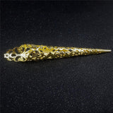 Maxbell Vintage Chinese Ancient Queen Women Hollow out Punk Antique Gold Claw Fingernail Ring Fancy Dress Props 12 cm - Aladdin Shoppers