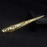 Maxbell Vintage Chinese Ancient Queen Women Hollow out Punk Antique Gold Claw Fingernail Ring Fancy Dress Props 12 cm - Aladdin Shoppers