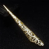 Maxbell Vintage Chinese Ancient Queen Women Hollow out Punk Antique Gold Claw Fingernail Ring Fancy Dress Props 12 cm - Aladdin Shoppers