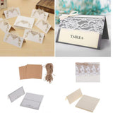 Maxbell 25 Vintage White Blank Place Name Card Wedding Table Cards Supplies - Aladdin Shoppers
