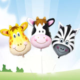 Maxbell 12 Pieces Lovely Zoo Animal Face Foil Balloon Kids Toy Birthday Party Decor