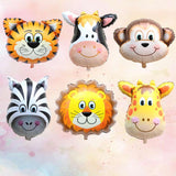 Maxbell 12 Pieces Lovely Zoo Animal Face Foil Balloon Kids Toy Birthday Party Decor