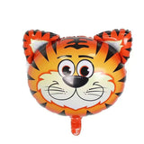 Maxbell 12 Pieces Lovely Zoo Animal Face Foil Balloon Kids Toy Birthday Party Decor