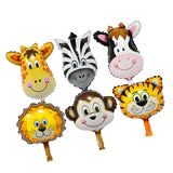 Maxbell 12 Pieces Lovely Zoo Animal Face Foil Balloon Kids Toy Birthday Party Decor