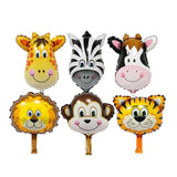 Maxbell 12 Pieces Lovely Zoo Animal Face Foil Balloon Kids Toy Birthday Party Decor