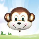 Maxbell 12 Pieces Lovely Zoo Animal Face Foil Balloon Kids Toy Birthday Party Decor