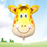 Maxbell 12 Pieces Lovely Zoo Animal Face Foil Balloon Kids Toy Birthday Party Decor