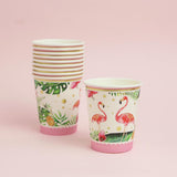 Maxbell 60pcs Tropical Flamingo Paper Disposable Cups Birthday Party Tableware Decor