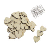 Maxbell 100pcs Plain Blank Solid Round Wooden Chips Circles Discs Board Tag Craft