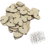 Maxbell 100pcs Plain Blank Solid Round Wooden Chips Circles Discs Board Tag Craft