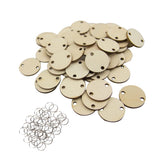 Maxbell 100pcs Plain Blank Solid Round Wooden Chips Circles Discs Board Tag Craft