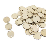 Maxbell 100pcs Plain Blank Solid Round Wooden Chips Circles Discs Board Tag Craft