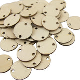 Maxbell 100pcs Plain Blank Solid Round Wooden Chips Circles Discs Board Tag Craft