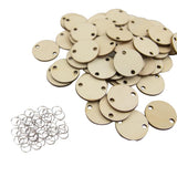 Maxbell 100pcs Plain Blank Solid Round Wooden Chips Circles Discs Board Tag Craft