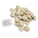 Maxbell 100pcs Plain Blank Solid Round Wooden Chips Circles Discs Board Tag Craft