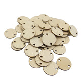 Maxbell 100pcs Plain Blank Solid Round Wooden Chips Circles Discs Board Tag Craft