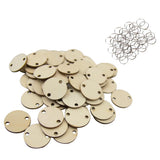 Maxbell 100pcs Plain Blank Solid Round Wooden Chips Circles Discs Board Tag Craft