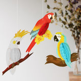 Maxbell 6 Pieces Rainbow Hanging Room Parrots Decor Kids Tropical Party Wall Bird