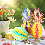 Maxbell 6pcs Set Multicolor Paper Pineapple Honeycomb Ball Table Centerpiece Decor