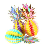 Maxbell 9pcs Set Multicolor Paper Pineapple Honeycomb Ball Table Centerpiece Decor