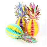 Maxbell 9pcs Set Multicolor Paper Pineapple Honeycomb Ball Table Centerpiece Decor
