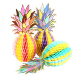 Maxbell 6pcs Set Multicolor Paper Pineapple Honeycomb Ball Table Centerpiece Decor