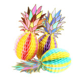 Maxbell 6pcs Set Multicolor Paper Pineapple Honeycomb Ball Table Centerpiece Decor