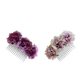 Maxbell 2 Pieces Carnation Flower Comb Clip Stylish Hair Pins Wedding Accessories