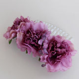Maxbell 2 Pieces Carnation Flower Comb Clip Stylish Hair Pins Wedding Accessories