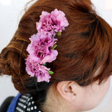 Maxbell 2 Pieces Carnation Flower Comb Clip Stylish Hair Pins Wedding Accessories