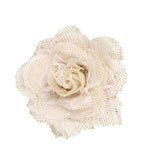 Maxbell 5pcs Hessian Burlap Lace Rose Flower Heads Rustic Wedding Party Decor 6cm