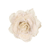 Maxbell 5pcs Hessian Burlap Lace Rose Flower Heads Rustic Wedding Party Decor 6cm