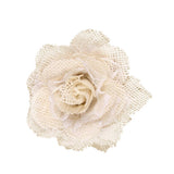 Maxbell 5pcs Hessian Burlap Lace Rose Flower Heads Rustic Wedding Party Decor 6cm