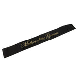 Mother of the Groom Stain Sash Wedding Ceremony Party Supply Black Gold