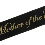 Mother of the Groom Stain Sash Wedding Ceremony Party Supply Black Gold