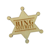 4x Ring Security Badge Pin Wooden Ring Bearer Gift for Boy Wedding Acce