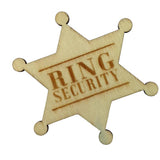 4x Ring Security Badge Pin Wooden Ring Bearer Gift for Boy Wedding Acce