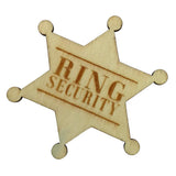 4x Ring Security Badge Pin Wooden Ring Bearer Gift for Boy Wedding Acce