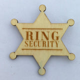 4x Ring Security Badge Pin Wooden Ring Bearer Gift for Boy Wedding Acce