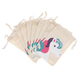 Maxbell 20pcs Set Flamingo Unicorn Thank you Cotton Jewelry Pouch Drawstring Bag