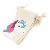 Maxbell 20pcs Set Flamingo Unicorn Thank you Cotton Jewelry Pouch Drawstring Bag