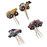 Maxbell 48 Pieces Paper Car Cupcake Picks Cake Toppers for Kids Birthday Party Decor