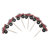 Maxbell 48 Pieces Paper Car Cupcake Picks Cake Toppers for Kids Birthday Party Decor