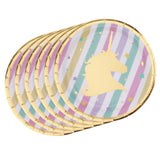 Maxbell 18pcs Unicorn Round Disposable Paper Plates Birthday Party Tableware DIY 7"