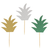 Maxbell 24pcs Glitter Pineapple Cupcake Pick Cake Topper Birthday Party Decor Gold