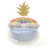 Maxbell 24pcs Glitter Pineapple Cupcake Pick Cake Topper Birthday Party Decor Gold